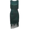 imageBABEYOND 1920s Flapper Dress Gatsby Fringed Dress Roaring 20sDark Green