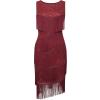 imageBABEYOND 1920s Flapper Dress Gatsby Fringed Dress Roaring 20sWine Red