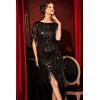 imageBABEYOND 1920s Flapper Dress Great Gatsby Fringed Sequins Dress for Prom PartyBlack Colorful
