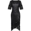 imageBABEYOND 1920s Flapper Dress Great Gatsby Fringed Sequins Dress for Prom PartyBlack Colorful