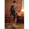 imageBABEYOND 1920s Flapper Dress Long Fringe Gatsby Dress Roaring 20s Sequin Beaded Dress Vintage Art Deco DressBlack