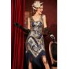 imageBABEYOND 1920s Flapper Dress Long Fringe Gatsby Dress Roaring 20s Sequin Beaded DressBlue