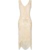 imageBABEYOND 1920s Flapper Dress Roaring 20s Great Gatsby Costume Dress Fringed Embellished DressApricot