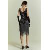 imageBABEYOND 1920s Flapper Dress Roaring 20s Great Gatsby Costume Dress Fringed Embellished DressBlack  Silver