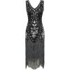 imageBABEYOND 1920s Flapper Dress Roaring 20s Great Gatsby Costume Dress Fringed Embellished DressBlack  Silver