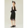imageBABEYOND 1920s Flapper Dress Roaring 20s Great Gatsby Costume Dress Fringed Embellished DressBlack