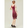 imageBABEYOND 1920s Flapper Dress Roaring 20s Great Gatsby Costume Dress Fringed Embellished DressWinered