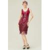 imageBABEYOND 1920s Flapper Dress Roaring 20s Great Gatsby Costume Dress Fringed Embellished DressWinered
