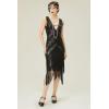 imageBABEYOND 1920s Flapper Dress V Neck Sequin Beaded Dress Roaring 20s Gatsby Fringe Party DressBlack  Colorful Sequins