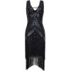 imageBABEYOND 1920s Flapper Dress V Neck Sequin Beaded Dress Roaring 20s Gatsby Fringe Party DressBlack  Colorful Sequins