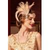 imageBABEYOND 1920s Flapper Feather Headband Roaring 20s Showgirl Gatsby HeadpieceChampagne