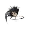 imageBABEYOND 1920s Flapper Feather Headband Roaring 20s Showgirl Gatsby HeadpiecePeacock Black
