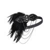imageBABEYOND 1920s Flapper Headband 20s Great Gatsby Headpiece Black Feather Headband 1920s Flapper Gatsby Hair Accessories BlackBlack