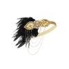 imageBABEYOND 1920s Flapper Headband 20s Great Gatsby Headpiece Black Feather Headband 1920s Flapper Gatsby Hair Accessories BlackGold