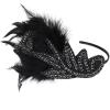 imageBABEYOND 1920s Flapper Headband Accessories Roaring 20s Feather Hair Band Vintage Gatsby Party Accessories SilverBlack