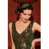 imageBABEYOND 1920s Flapper Headband Accessories Roaring 20s Feather Hair Band Vintage Gatsby Party Accessories SilverGreen
