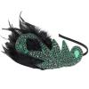 imageBABEYOND 1920s Flapper Headband Accessories Roaring 20s Feather Hair Band Vintage Gatsby Party Accessories SilverGreen