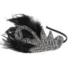imageBABEYOND 1920s Flapper Headband Accessories Roaring 20s Feather Hair Band Vintage Gatsby Party Accessories SilverSilver