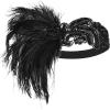 imageBABEYOND 1920s Flapper Headband Black Feather Headpiece 20s Gatsby AccessoryBlack