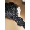 imageBABEYOND 1920s Flapper Headband Black Feather Headpiece 20s Gatsby AccessoryBlack
