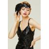 imageBABEYOND 1920s Flapper Headband Black Feather Headpiece 20s Gatsby AccessoryBlack
