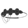 imageBABEYOND 1920s Flapper Headband Crystal Great Gatsby Headpiece Roaring 20s Flapper Gatsby Hair AccessoriesBlack