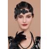 imageBABEYOND 1920s Flapper Headband Crystal Great Gatsby Headpiece Roaring 20s Flapper Gatsby Hair AccessoriesBlack