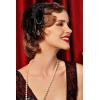 imageBABEYOND 1920s Flapper Headband Feather Beaded Headpiece Roaring 20s Great Gatsby Hair Accessory for Party BlackBlack