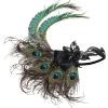 imageBABEYOND 1920s Flapper Headband Peacock Feather Headpiece Gatsby Accessories for Women Sequined Showgirl HeadpieceGreen