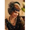 imageBABEYOND 1920s Flapper Headband Peacock Feather Headpiece Gatsby Accessories for Women Sequined Showgirl HeadpieceGreen