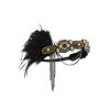 imageBABEYOND 1920s Flapper Headband Roaring 20s Gatsby Headpiece Black Feather Headband 1920s Flapper Hair Accessories GoldGold