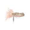 imageBABEYOND 1920s Flapper Headband Roaring 20s Gatsby Headpiece Black Feather Headband 1920s Flapper Hair Accessories GoldNude Pink