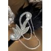 imageBABEYOND 1920s Flapper Headband Roaring 20s Great Gatsby Feather HeadpieceBlack