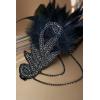 imageBABEYOND 1920s Flapper Headband Roaring 20s Great Gatsby Feather HeadpieceBlack Crystal