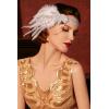 imageBABEYOND 1920s Flapper Headband Roaring 20s Great Gatsby Feather HeadpieceWhite