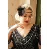 imageBABEYOND 1920s Flapper Headband Roaring 20s Headpiece Gatsby Ostrich Feather Headpiece with CrystalBlack Gold