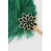 imageBABEYOND 1920s Flapper Headband Roaring 20s Headpiece Gatsby Ostrich Feather Headpiece with CrystalGreen