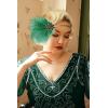 imageBABEYOND 1920s Flapper Headband Roaring 20s Headpiece Gatsby Ostrich Feather Headpiece with CrystalGreen
