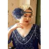 imageBABEYOND 1920s Flapper Headband Roaring 20s Headpiece Gatsby Ostrich Feather Headpiece with CrystalNavy Blue