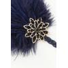 imageBABEYOND 1920s Flapper Headband Roaring 20s Headpiece Gatsby Ostrich Feather Headpiece with CrystalNavy Blue