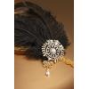 imageBABEYOND 1920s Flapper Headband Vintage Wedding Feather Headpiece 20s Great Gatsby Hair Accessories with PearlBblack Gold