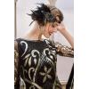 imageBABEYOND 1920s Flapper Headpiece 20s Gatsby Black Feather Headband Roaring 20s Hair Accessories with Crystal Beads Black GoldBlack Gold
