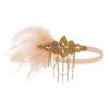 imageBABEYOND 1920s Flapper Headpiece 20s Gatsby Black Feather Headband Roaring 20s Hair Accessories with Crystal Beads Black GoldChampagne