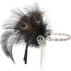 imageBABEYOND 1920s Flapper Headpiece Headband  Roaring 20s Great Gatsby Feather Headband 1920s Flapper Gatsby AccessoriesBlack