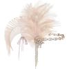 imageBABEYOND 1920s Flapper Headpiece Headband  Roaring 20s Great Gatsby Feather Headband 1920s Flapper Gatsby AccessoriesChampagne