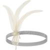 imageBABEYOND 1920s Flapper Headpiece Roaring 20s Feather Headband Roaring 20s Gatsby Hair AccessoriesBeige