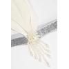 imageBABEYOND 1920s Flapper Headpiece Roaring 20s Feather Headband Roaring 20s Gatsby Hair AccessoriesBeige