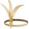 imageBABEYOND 1920s Flapper Headpiece Roaring 20s Feather Headband Roaring 20s Gatsby Hair AccessoriesGold