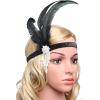 imageBABEYOND 1920s Flapper Headpiece Roaring 20s Feather Headband Roaring 20s Gatsby Hair AccessoriesWhite