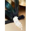 imageBABEYOND 1920s Flapper Headpiece Roaring 20s Feather Headband Roaring 20s Gatsby Hair AccessoriesWhite